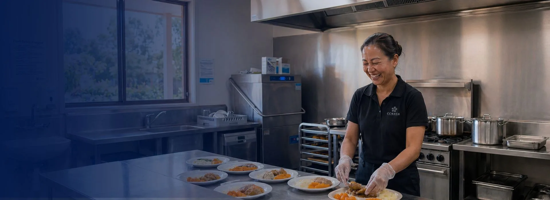 CCNASA Hospitality Staff member working in a commercial kitchen